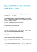 NFSC 100 UMD Final Exam Questions With Correct Answers