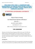 WGU D030 CFM1 TASK 1&colon; LEADERSHIP AND MANAGEMENT IN COMPLEX HEALTHCARE SYSTEMS &vert;PASSED ON FIRST ATTEMPT &vert;LATEST UPDATE WITH COMPLETE SOLUTION