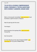 TH-210 PHYLLIS WONG COMPREHENSIVE  EXAM &vert; FREQUENTLY TESTED QUESTIONS  WITH CORRECT ANSWERS &vert; BRAND NEW&excl; 