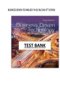 TEST BANK FOR Business Driven Technology 8th Edition by Paige Baltzan &comma; ISBN&colon; 9781259924927 &vert;All Chapters Included&vert; Questions with Verified Answers&comma; Guide A&plus;