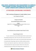 WGU D030&colon; LEADERSHIP AND MANAGEMENT IN COMPLEX HEALTHCARE SYSTEMS &vert;PASSED ON FIRST ATTEMPT &vert;LATEST UPDATE WITH COMPLETE SOLUTION