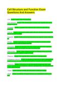 Cell Structure and Function Exam Questions And Answers