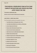 TEXAS MEDICAL JURISPRUDENCE EXAM ACTUAL EXAM COMPLETE 200 QUESTIONS AND VERIFIED SOLUTIONS LATEST UPDATE THIS YEAR&period;pdf