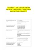 ASCP CMLA Test Questions with All Correct & 100&percnt; Verified Answers &vert;Latest Version &vert;Already Graded A&plus; 