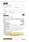 2025 AQA GCSE GERMAN Foundation Tier Paper 4 Writing Question Paper & Mark Scheme &lpar;Merged&rpar; June 2025