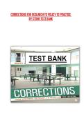 Corrections&colon; From Research to Policy to Practice 2nd Edition &ndash; Stohr &ndash; Test Bank PDF