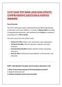 CCHT EXAM TEST BANK &lpar;2025&sol;2026 UPDATE&rpar;&colon;  COMPREHENSIVE QUESTIONS & VERIFIED  ANSWERS