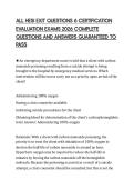 ALL HESI EXIT QUESTIONS 6 CERTIFICATION EVALUATION EXAMS 2026 COMPLETE QUESTIONS AND ANSWERS GUARANTEED TO PASS