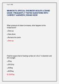 MINNESOTA SPECIAL ENGINEER BOILER LICENSE  EXAM &vert; FREQUENTLY TESTED QUESTIONS WITH  CORRECT ANSWERS &vert; BRAND NEW&excl;