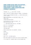 ENPC HOME EXAM&comma; ENPC 6TH EDITION &comma; ENPC EXAM 6TH ED&comma; ENPC TEST QUESTIONS 2&comma; ENPC QUESTIONS AND CORRECT ANSWERS
