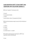 ALMS RADIATION SAFETY EXAM SCRIPT 2026 QUESTIONS WITH SOLUTIONS GRADED A&plus;