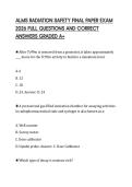 ALMS RADIATION SAFETY FINAL PAPER EXAM 2026 FULL QUESTIONS AND CORRECT ANSWERS GRADED A&plus;