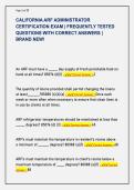 CALIFORNIA ARF ADMINISTRATOR  CERTIFICATION EXAM &vert; FREQUENTLY TESTED  QUESTIONS WITH CORRECT ANSWERS &vert;  BRAND NEW&excl; 