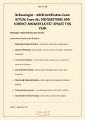 Reflexologist &ndash; ARCB Certification Exam ACTUAL Exam ALL 200 QUESTIONS AND CORRECT ANSWERS LATEST UPDATE THIS YEAR