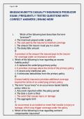 MASSACHUSETTS CASUALTY INSURANCE PRODUCER  EXAM &vert; FREQUENTLY TESTED QUESTIONS WITH  CORRECT ANSWERS &vert; BRAND NEW&excl; 