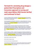 Test Bank for Calculating Drug Dosages&colon; A Patient-Safe Approach to Nursing and Math 3rd Edition Castillo &ndash; Latest 2026 Version Verified Chapter-by-Chapter Q&A