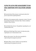 ALPHA PHI ALPHA RISK MANAGEMENT EXAM 2026 QUESTIONS WITH SOLUTIONS GRADED A&plus;