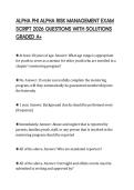 ALPHA PHI ALPHA RISK MANAGEMENT EXAM SCRIPT 2026 QUESTIONS WITH SOLUTIONS GRADED A&plus;
