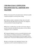 CSBI HFMA EXAM 5 CERTIFICATION EVALUATION 2026 FULL QUESTIONS WITH SOLUTIONS