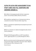 ALPHA PHI ALPHA RISK MANAGEMENT EXAM STUDY GUIDE 2026 FULL QUESTIONS AND ANSWERS GRADED A&plus;