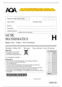 2025 AQA GCSE MATHEMATICS Higher Tier Paper 1 Non- Calculator Question Paper & Mark Scheme &lpar;Merged&rpar; May 2025