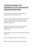 ALTERATIONS IN IMMUNITY AND INFLAMMATORY ACTUAL EXAM PAPER 2026 QUESTIONS WITH SOLUTIONS