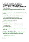 AMA PCM CONTENT MARKETING COMPREHENSIVE REVIEW 2026 QUESTIONS WITH ANSWERS GRADED A&plus;