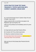 CIPP&sol;E PRACTICE EXAM TEST BANK &vert;  FREQUENTLY TESTED QUESTIONS WITH  CORRECT ANSWERS &vert; BRAND NEW&excl; 
