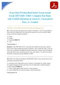 Texas State Portion Real Estate Exam Actual Exam 2027&sol;2028 &vert; TREC Complete Test Bank with Verified Questions & Answers &vert; Guaranteed Pass &vert; A&plus; Graded
