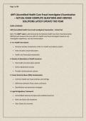 AHFI &lpar;Accredited Health Care Fraud Investigator&rpar; Examination &ndash; ACTUAL EXAM COMPLETE QUESTIONS AND VERIFIED SOLUTIONS LATEST UPDATE THIS YEAR