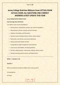 Jersey College Nutrition Midterm Exam ACTUAL EXAM ACTUAL EXAM&ndash;ALL QUESTIONS AND CORRECT ANSWERS LATEST UPDATE THIS YEAR