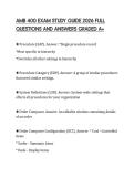 AMB 400 EXAM STUDY GUIDE 2026 FULL QUESTIONS AND ANSWERS GRADED A&plus;
