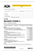 2025 AQA GCSE RELIGIOUS STUDIES A Paper 1 Catholic Christianity Question Paper & Mark Scheme &lpar;Merged&rpar; June 2025