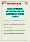 WEBCE - COMMERCIAL PROPERTIES ACTUAL 2026 QUESTIONS AND VERIFIED ANSWERS