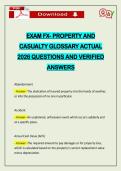 EXAM FX- PROPERTY AND CASUALTY GLOSSARY ACTUAL 2026 QUESTIONS AND VERIFIED ANSWERS