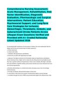 Comprehensive Nursing Assessment&comma; Acute Management&comma; Rehabilitation&comma; Risk Factor Identification&comma; Diagnostic Evaluation&comma; Pharmacologic and Surgical Interventions&comma; Patient Education&comma; Psychosocial Support&comma; and Long-Term Care Strategies for Ischemic&comma; Hemorrhag