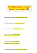 ACT 235 Exam Questions with Complete Solutions & Rationales 2026 &vert; Verified Study Guide