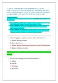 CLINICAL CHEMISTRY COMPREHENSIVE EXAM 150  PRACTICE QUESTIONS AND ANSWERS&colon; THE MOST RECENT  AND COMPREHENSIVE VERSION WITH VERIFIED ANSWERS&semi;  GUARANTEED PASS WITH INSTANT PDF DOWNLOAD&period; 