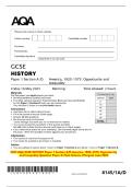 2025 AQA GCSE HISTORY Paper 1 Section A&sol;D America&comma; 1920-1973&colon; Opportunity and Inequality Question Paper & Mark Scheme &lpar;Merged&rpar; June 2025