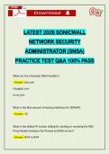LATEST 2026 SONICWALL NETWORK SECURITY ADMINISTRATOR &lpar;SNSA&rpar; PRACTICE TEST Q&A 100&percnt; PASS