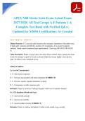 APEX NIH Stroke Scale Exam Actual Exam 2027&sol;2028 &vert; All Test Groups A-F Patients 1&ndash;6 Complete Test Bank with Verified Q&A &vert; Updated for NIHSS Certification &vert; A&plus; Graded