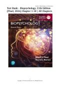 Test Bank - Biopsychology&comma; 11th Edition &lpar;Pinel&comma;  Chapter 1-18 &vert; All Chapters
