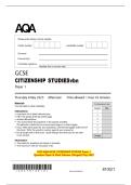 2025 AQA GCSE CITIZENSHIP STUDIES Paper 1 Question Paper & Mark Scheme &lpar;Merged&rpar; May 2025