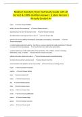 Medical Assistant State Test Study Guide with all Correct & 100&percnt; Verified Answers &vert;Latest Version &vert;Already Graded A&plus;