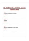 iCEV - Elanco Fundamentals of Animal Science - Review Exam Questions and Answers