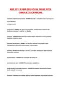NRS 2012 EXAM ONE STUDY GUIDE WITH COMPLETE SOLUTIONS 