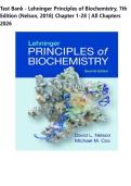 Test Bank - Lehninger Principles of Biochemistry&comma; 7th Edition &lpar;Nelson&comma; 2018&rpar; Chapter 1-28 &vert; All Chapters
