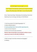 Certified Engineering Geologist Licensure Exam Practice Test Questions And Correct Answers &lpar;Verified Answers&rpar; Plus Rationales 2026 Q&A &vert; Instant Download Pdf