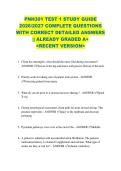 PNH301 TEST 1 STUDY GUIDE  2026&sol;2027 COMPLETE QUESTIONS  WITH CORRECT DETAILED ANSWERS  &vert;&vert; ALREADY GRADED A&plus;   <RECENT VERSION> 