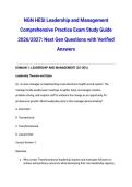 NGN HESI Leadership and Management Comprehensive Practice Exam Study Guide 2026&sol;2027&colon; Next Gen Questions with Verified Answers